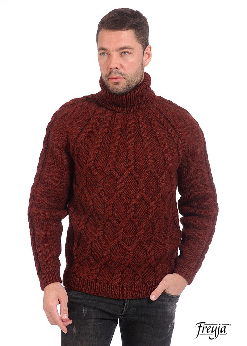 Мужской вязаный свитер с горлом