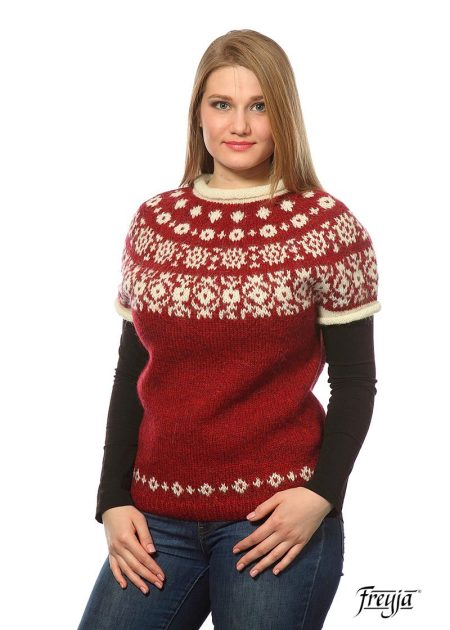 Купить лопапейса-безрукавка короткая Lopapeysa из исландской шерсти 06605-08 ∙ скидки оптом, бесплатная доставка ∙ Бренд ФРЕЯ Исландский магазин 100% вязаной одежды ∙ Оптовые цены в Москве