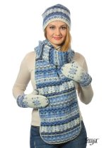Подарочный набор снежинка: шерстяной шарф варежки шапка кубанка