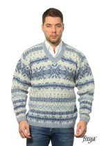 Пуловер вязаный мужской свитер с v вырезом