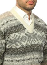 Пуловер вязаный мужской свитер с v вырезом