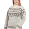 Женский шерстяной свитер с круглым вырезом