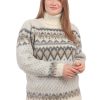 Трикотажный свитер женский с горлом теплый с узором