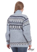 Трикотажный свитер женский с горлом теплый с узором