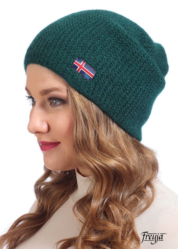 Молодежная норвежская шапка-бини изумруд