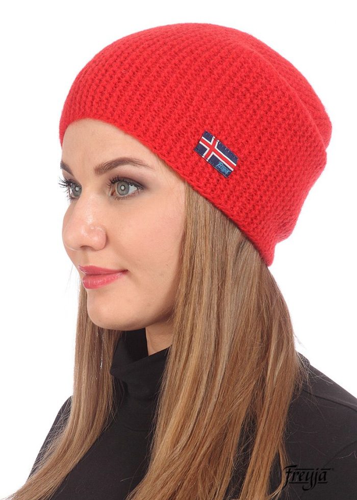 Молодежная норвежская шапка-бини оранжевая