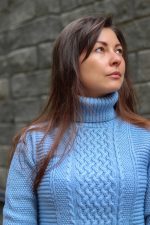 Длинный норвежский свитер с косам для девушек ниагара