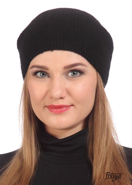 Молодежная норвежская шапка-бини черная