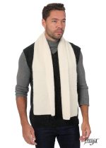 Вязанный шарф белый ∙ 160×23 см