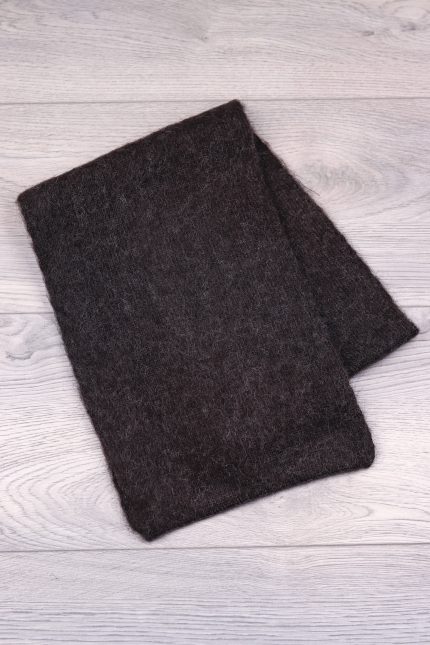 Вязанный шарф коричневый ∙ 160×23 см