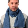 Вязанный шарф синий ∙ 160×23 см