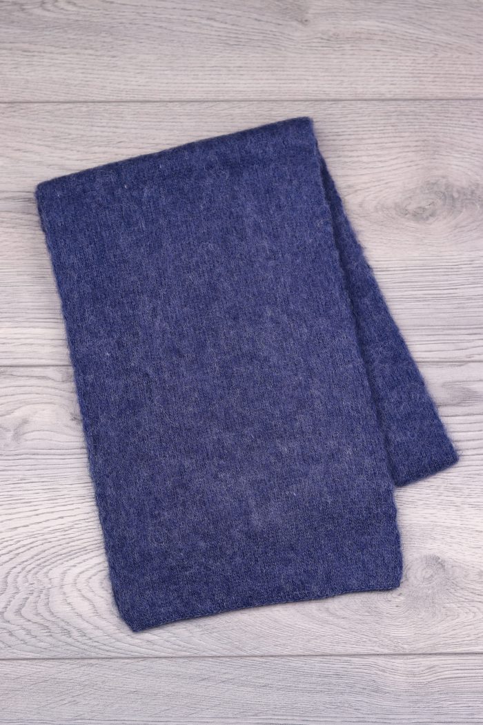 Вязанный шарф голубой ∙ 160×23 см