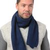 Вязанный шарф голубой ∙ 160×23 см