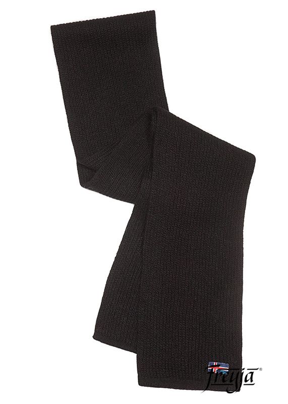 Вязанный шарф длинный черный ∙ 200×18 см