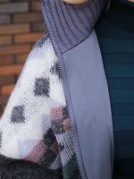 Жакет-бомбер шерстяной серый с мятой