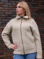 Жакет шерстяной суровый с воротником