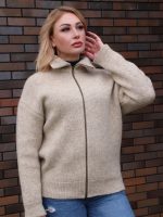 Жакет шерстяной суровый с воротником