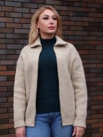 Жакет шерстяной суровый с воротником