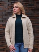 Жакет шерстяной суровый с воротником