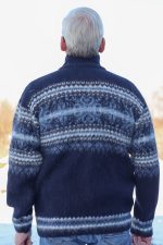 Кардиган мужской шерстяной на молнии с узором