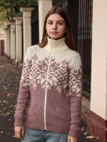 Кардиган вязаный женский на молнии с узором