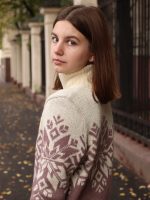 Кардиган вязаный женский на молнии с узором