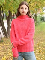 Свитер шерстяной коралловый Свитер шерстяной коралловый