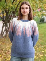 Свитер шерстяной голубой Лопапейса