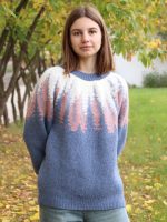 Свитер шерстяной голубой Лопапейса