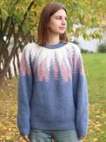 Свитер шерстяной голубой Лопапейса