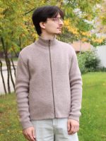 Кардиган мужской шерстяной на молнии однотонный Кардиган мужской шерстяной на молнии однотонный