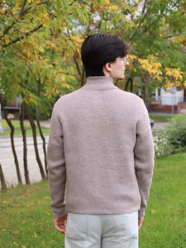 Кардиган мужской шерстяной на молнии однотонный