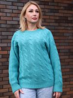 Свитер шерстяной бирюзовый Свитер шерстяной бирюзовый