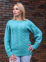 Свитер шерстяной бирюзовый Свитер шерстяной бирюзовый