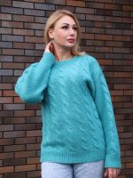 Свитер шерстяной бирюзовый Свитер шерстяной бирюзовый