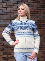 Кардиган вязаный женский на молнии с узором