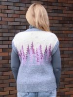 Жилет вязаный женский с узором Жилет вязаный женский с узором