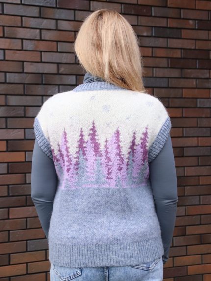 Жилет вязаный женский с узором