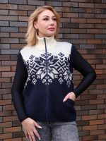 Жилет вязаный женский с узором Жилет вязаный женский с узором