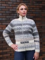 Кардиган мужской шерстяной на молнии с узором