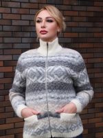 Кардиган мужской шерстяной на молнии с узором