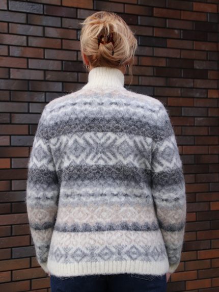 Кардиган мужской шерстяной на молнии с узором