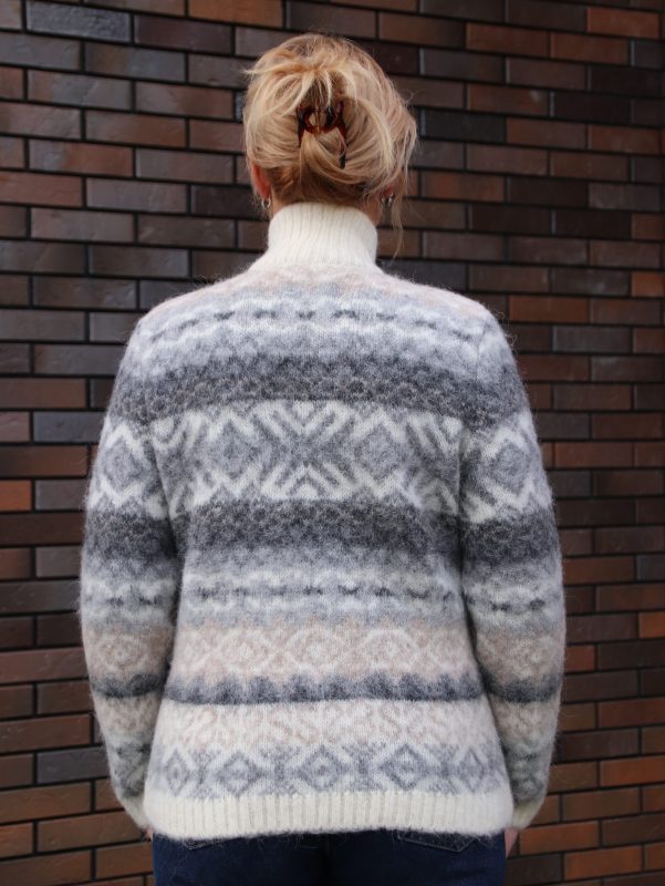 Кардиган мужской шерстяной на молнии с узором