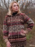 Жакет шерстяной с капюшоном