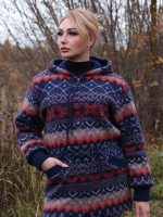 Жакет шерстяной с капюшоном