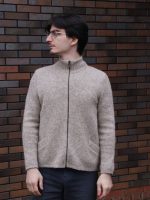 Кардиган мужской шерстяной на молнии однотонный Кардиган мужской шерстяной на молнии однотонный