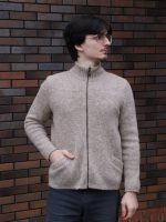 Кардиган мужской шерстяной на молнии однотонный Кардиган мужской шерстяной на молнии однотонный