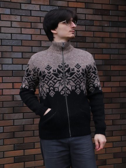 Кардиган мужской шерстяной на молнии