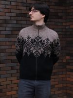 Кардиган мужской шерстяной на молнии без карманов