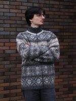 Кардиган мужской шерстяной на молнии с узором